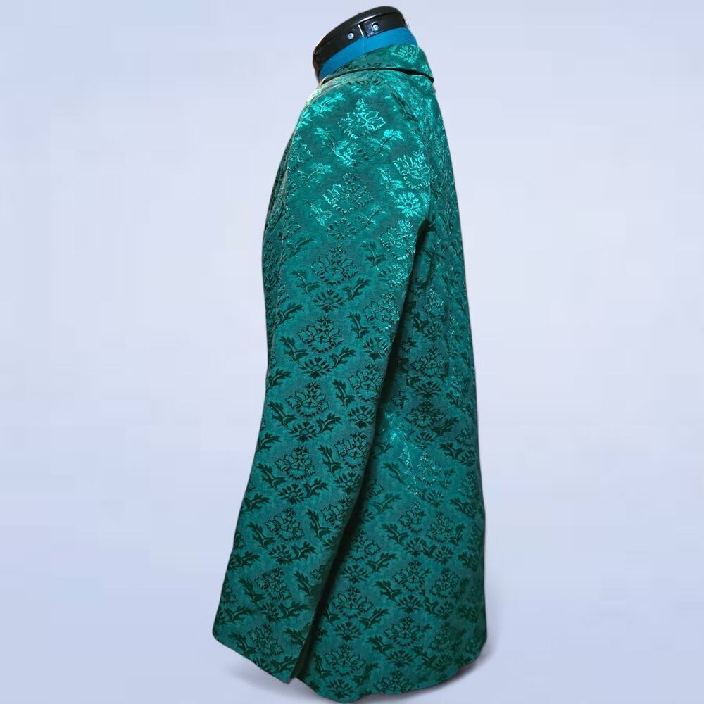 Sandro Floral Jacquard Jacket In Chlorophylle - Size 4 - Picture 3 of 11